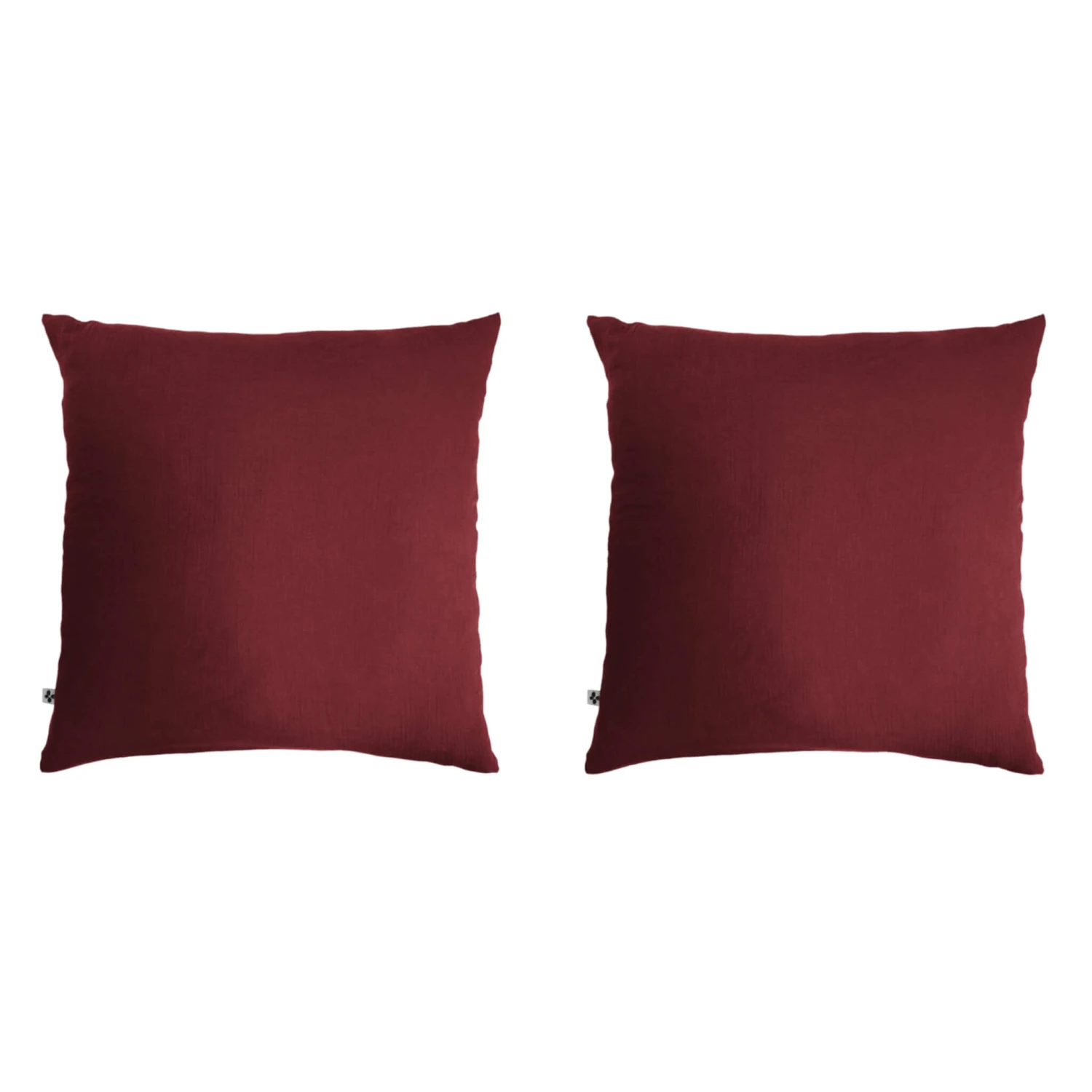 Lot De 2 Taies D'oreillers Double Gaze De Coton Bordeaux 3 Lot De 2 Taies D'oreillers Double Gaze De Coton Bordeaux