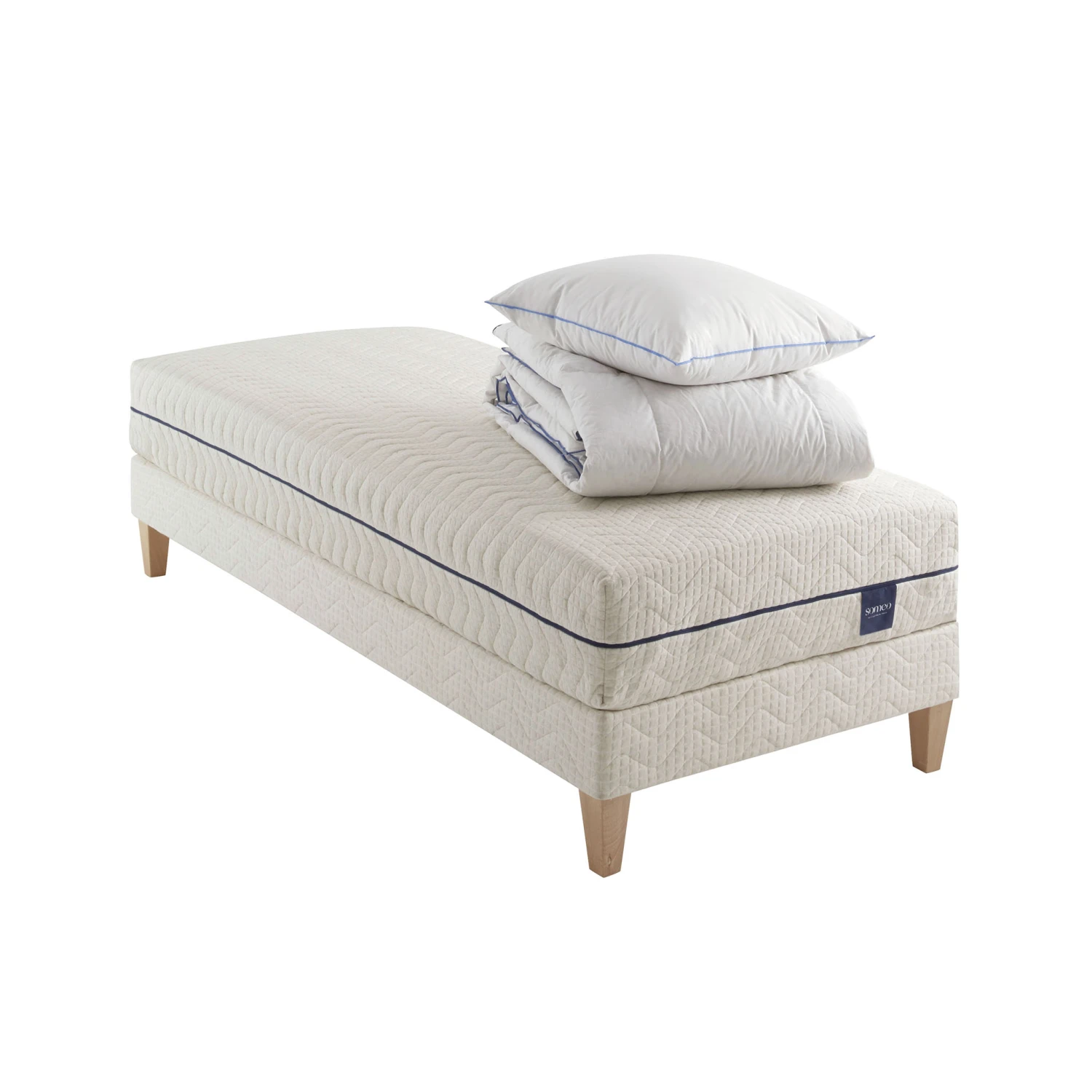 Ensemble Matelas Naturel Ressorts Et Latex Naturel, Sommier, Pieds, Couette Et Oreiller Aube 600 - SOMEO 15 Ensemble Matelas Naturel Ressorts Et Latex Naturel, Sommier, Pieds, Couette Et Oreiller Aube 600 - SOMEO – Image 13