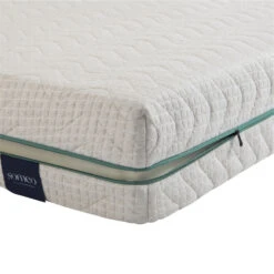Ensemble Matelas Naturel Latex Naturel, Sommier, Pieds, Couette Et Oreiller Aube 700 - SOMEO -Magasin De Literie aube 700 zoom zip ouvert fond blanc 25