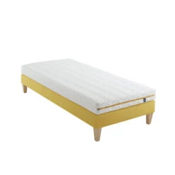 Ensemble Matelas Mousse, Sommier Et Pieds Aurore 200 - SOMEO -Magasin De Literie aurore 200 mat som 90x200 3 4 fond blanc
