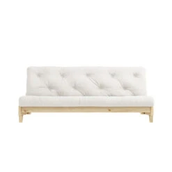 Banquette Ajustable En Pin Massif Naturel Avec Matelas Futon 140x200