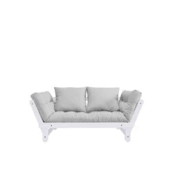 Banquette Ajustable BEAT En Pin Massif Blanc Matelas Inclus 75x200