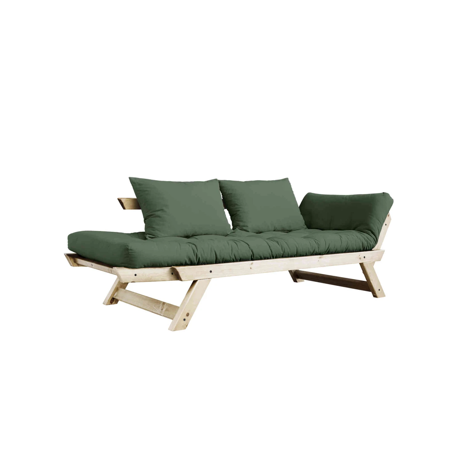 Banquette Ajustable BEBOP En Pin Massif Naturel Matelas 75x200 + Coussins 40x60 Inclus 5 Banquette Ajustable BEBOP En Pin Massif Naturel Matelas 75x200 + Coussins 40x60 Inclus – Image 3