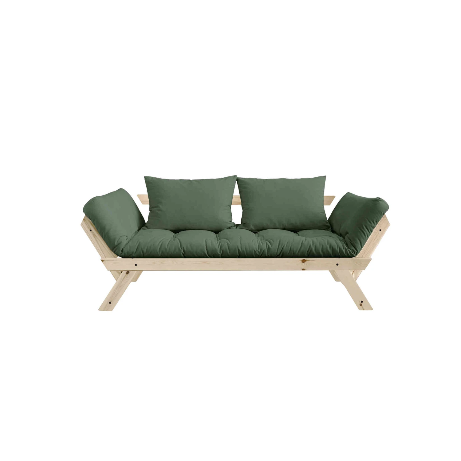 Banquette Ajustable BEBOP En Pin Massif Naturel Matelas 75x200 + Coussins 40x60 Inclus 4 Banquette Ajustable BEBOP En Pin Massif Naturel Matelas 75x200 + Coussins 40x60 Inclus – Image 2