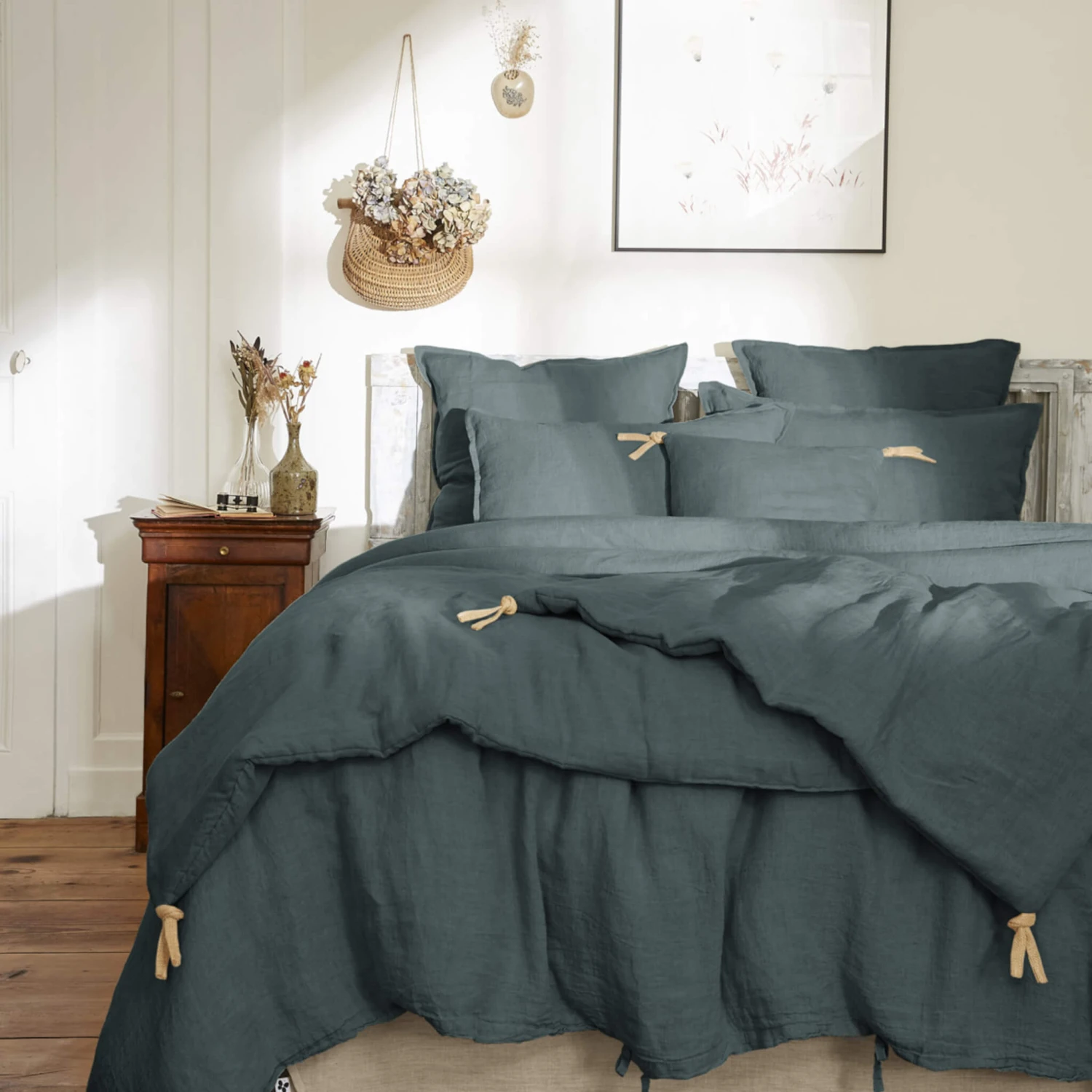 Couvre-lit à Nouettes Lin Lavé 13 Couvre-lit à Nouettes Lin Lavé – Image 11