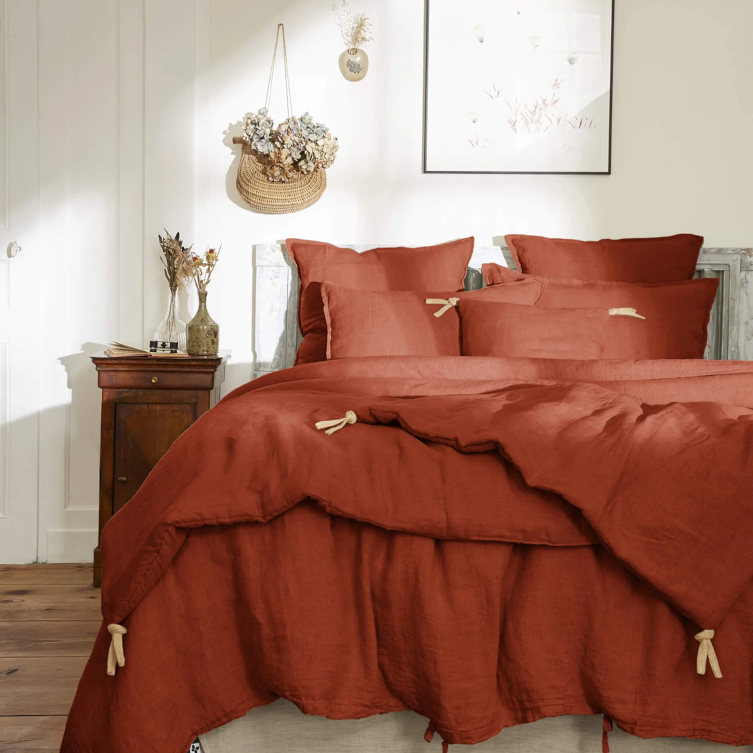 Couvre-lit à Nouettes Lin Lavé 17 Couvre-lit à Nouettes Lin Lavé – Image 15