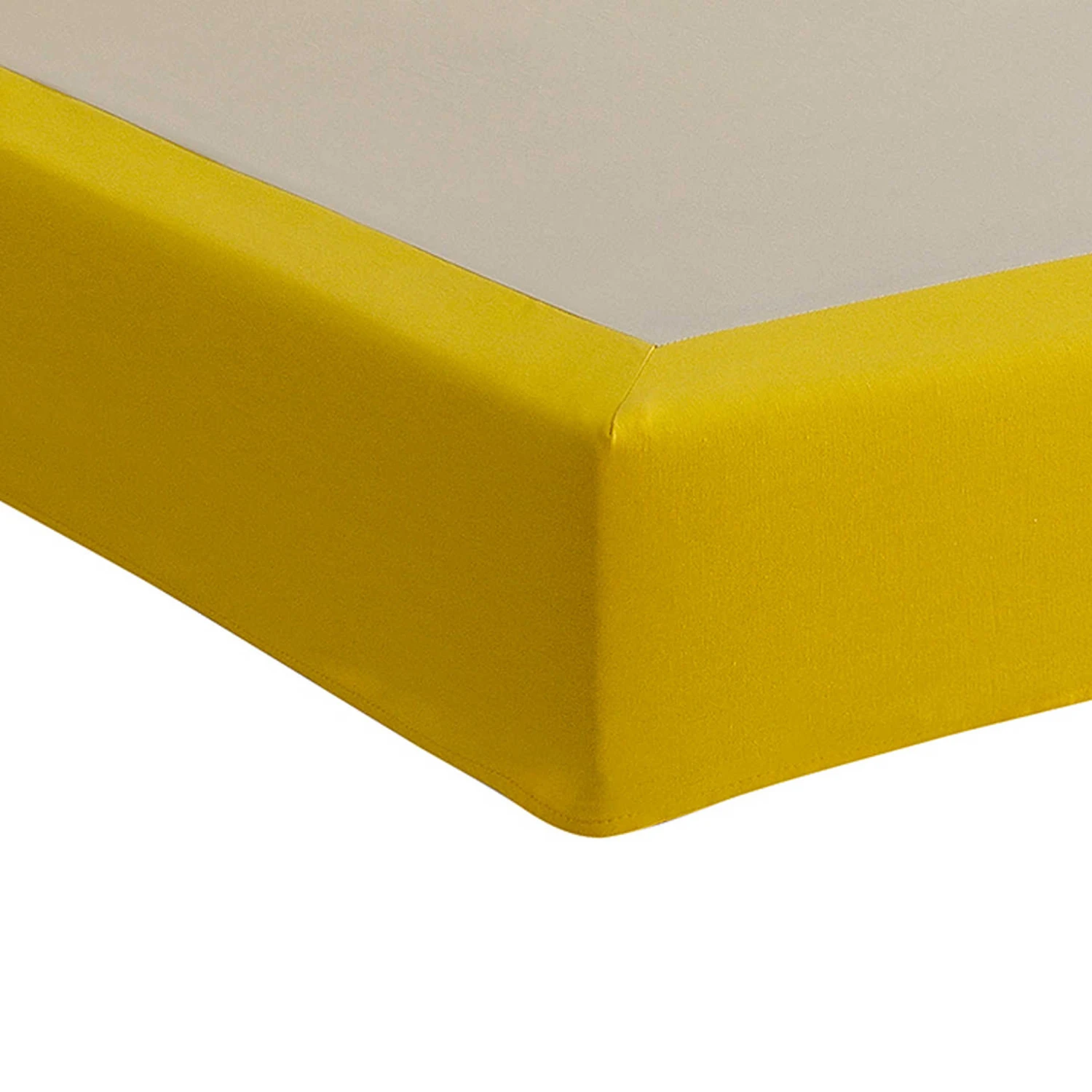 Cache-sommier Intégral 100% Coton Safran 4 Cache-sommier Intégral 100% Coton Safran – Image 2