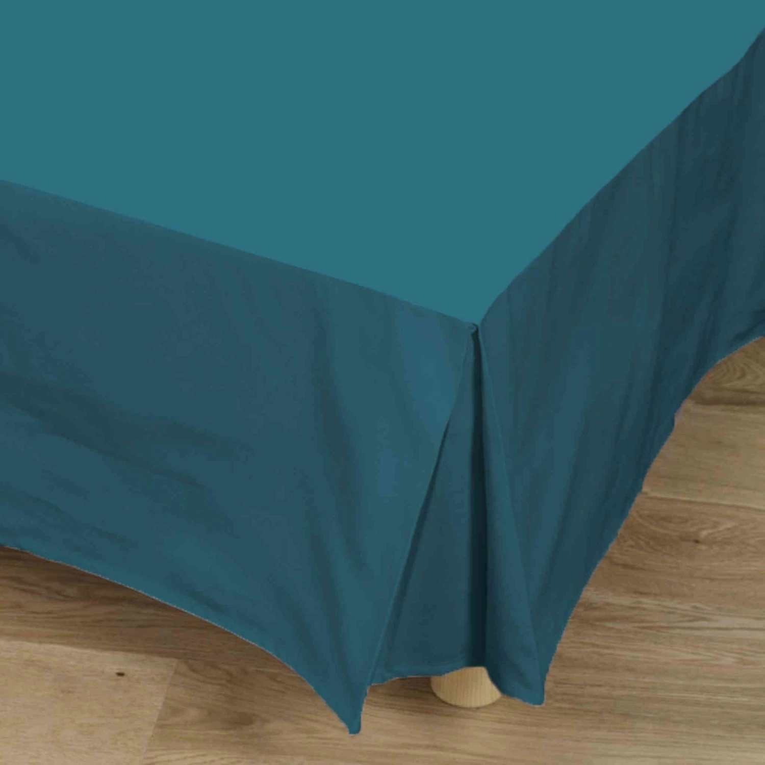 Cache-sommier Bleu Canard 100% Coton - Tradilinge 3 Cache-sommier Bleu Canard 100% Coton - Tradilinge