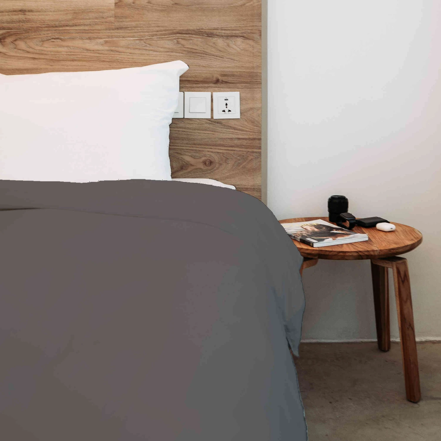 Housse De Couette 100% Coton Taupe - Tradilinge 4 Housse De Couette 100% Coton Taupe - Tradilinge – Image 2