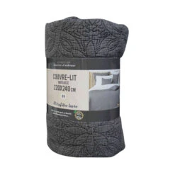 Couvre-lit Microfibre Lavée Matelassé Florette 240x220 Cm 16 Couvre-lit Microfibre Lavée Matelassé Florette 240x220 Cm -Magasin De Literie couvre lit florette anthracite 2