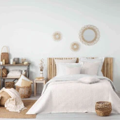 Couvre-lit Microfibre Lavée Matelassé Florette 240x220 Cm 17 Couvre-lit Microfibre Lavée Matelassé Florette 240x220 Cm -Magasin De Literie couvre lit florette blanc