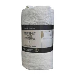 Couvre-lit Microfibre Lavée Matelassé Florette 240x220 Cm 19 Couvre-lit Microfibre Lavée Matelassé Florette 240x220 Cm -Magasin De Literie couvre lit florette blanc 2
