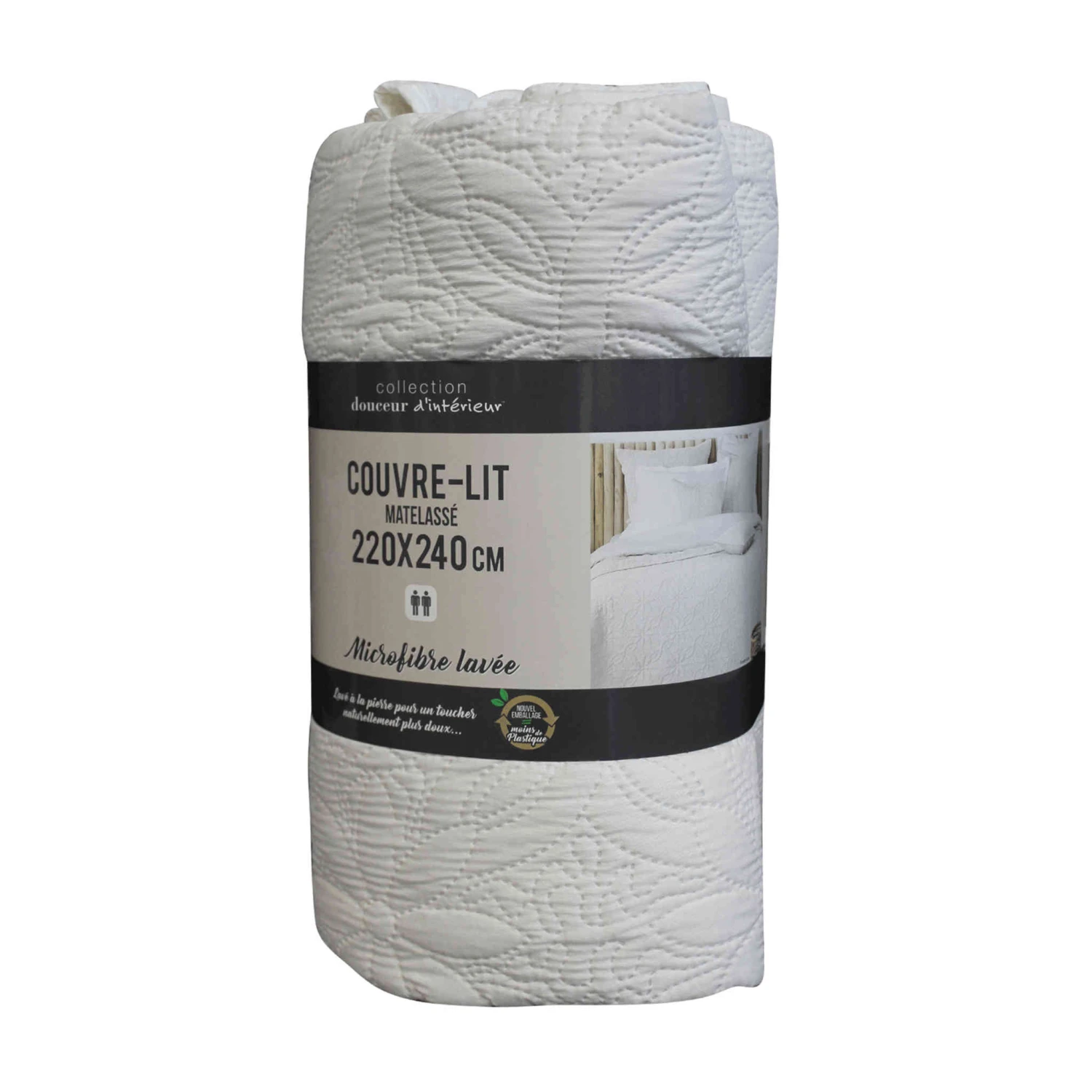 Couvre-lit Microfibre Lavée Matelassé Florette 240x220 Cm 8 Couvre-lit Microfibre Lavée Matelassé Florette 240x220 Cm – Image 6