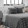 Couvre-lit Coton Jacquard Jakady Anthracite 1 Couvre-lit Coton Jacquard Jakady Anthracite -Magasin De Literie couvre lit jackady anthracite