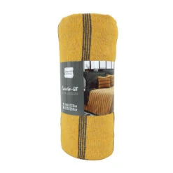 Couvre-lit Coton Jacquard Jakady Jaune -Magasin De Literie couvre lit jackady jaune 2