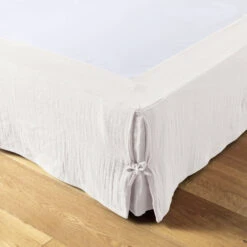 Cache Sommier Double Gaze De Coton Blanc