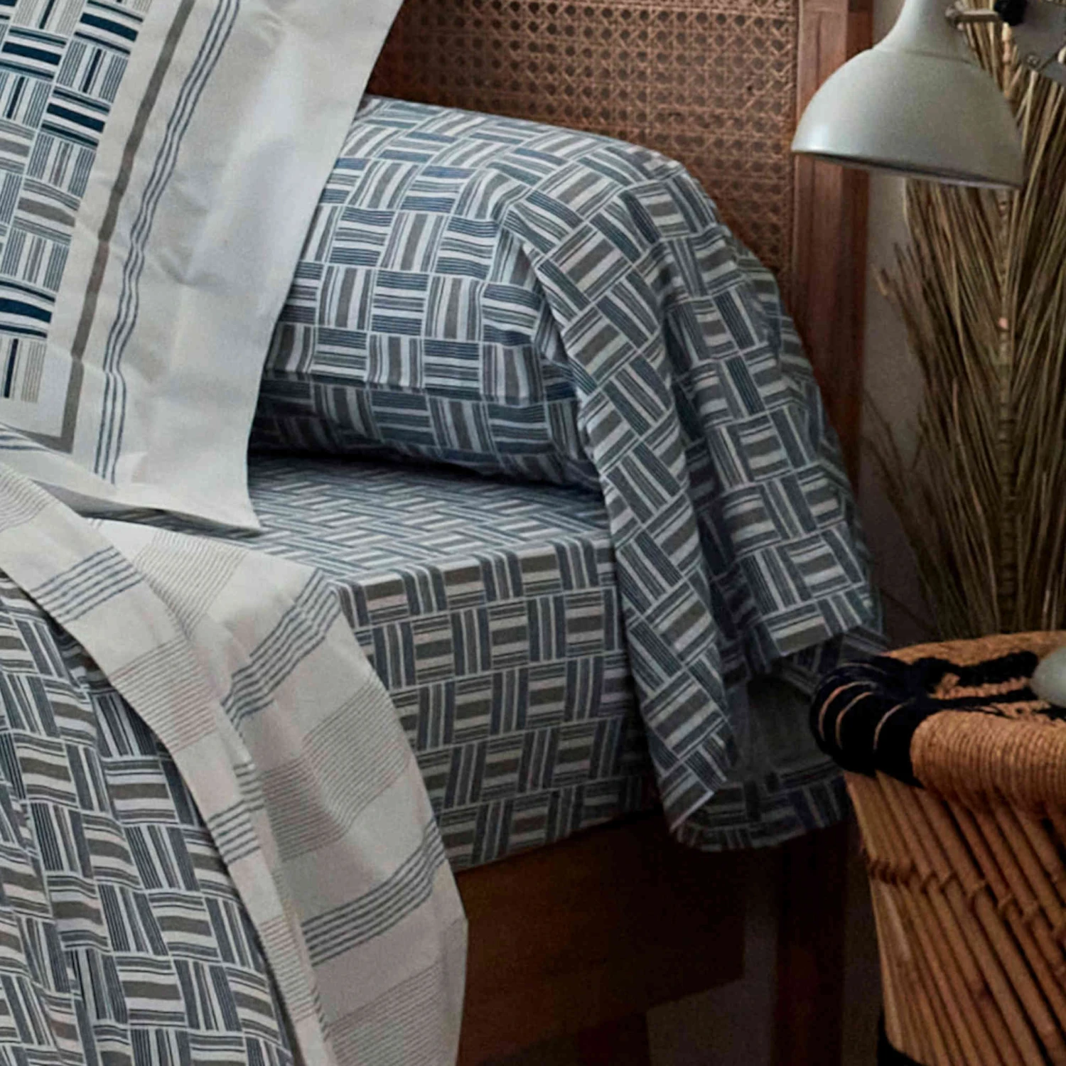 Drap Housse Diego Bleu Bonnet 30 Cm - Tradilinge 4 Drap Housse Diego Bleu Bonnet 30 Cm - Tradilinge – Image 2