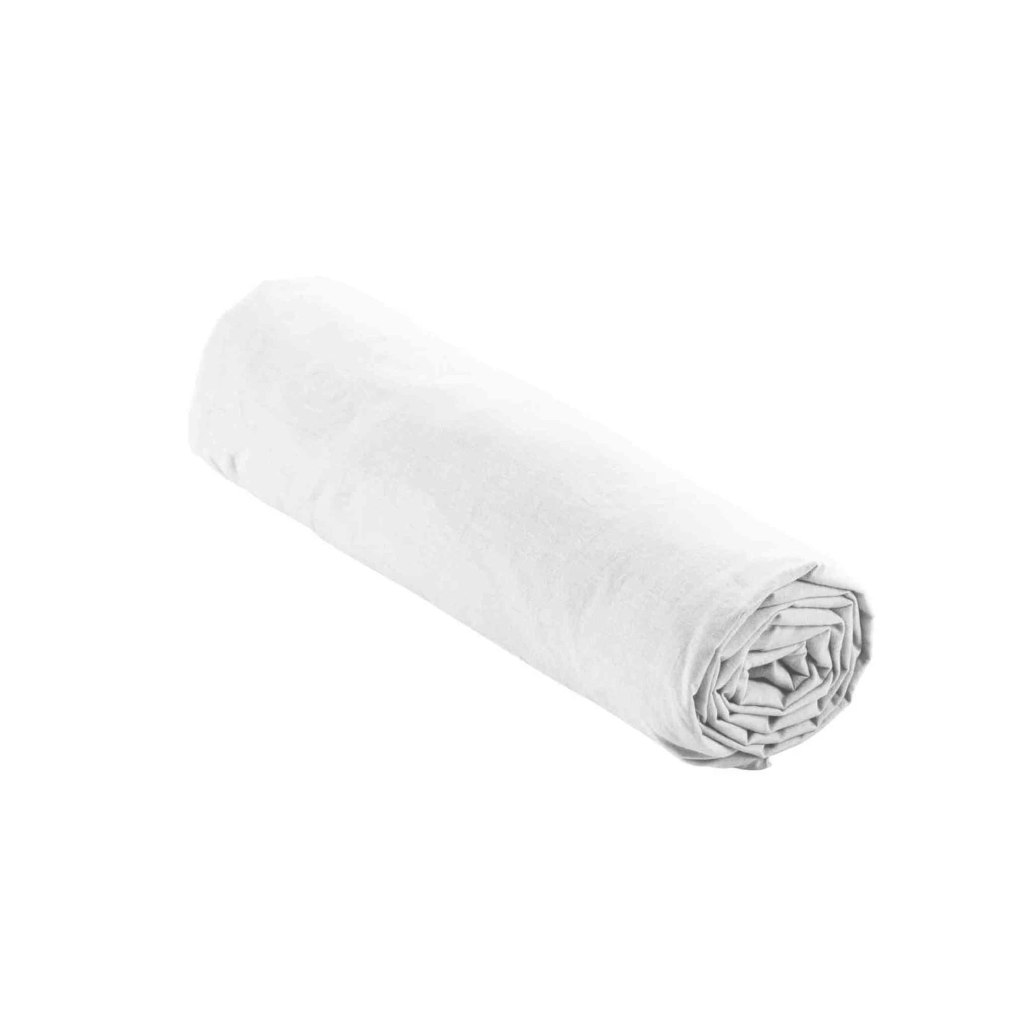 Drap Housse Coton Lavé Stonalia Blanc Bonnet 30 Cm 5 Drap Housse Coton Lavé Stonalia Blanc Bonnet 30 Cm – Image 3