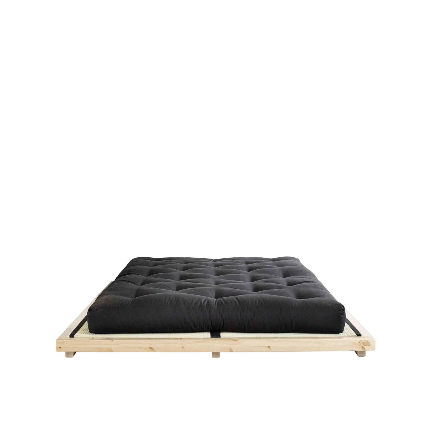 Ensemble Lit Futon Style Japonais Naturel + Tatami + Matelas Futon Noir 4 Ensemble Lit Futon Style Japonais Naturel + Tatami + Matelas Futon Noir – Image 2