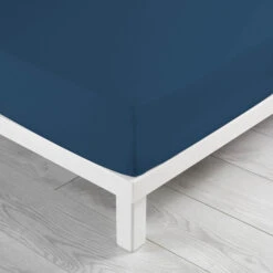 Drap Housse Biolina En Coton Biologique Bonnet 30 Cm 40 Drap Housse Biolina En Coton Biologique Bonnet 30 Cm -Magasin De Literie drap housse biolina bleu angle ambiance