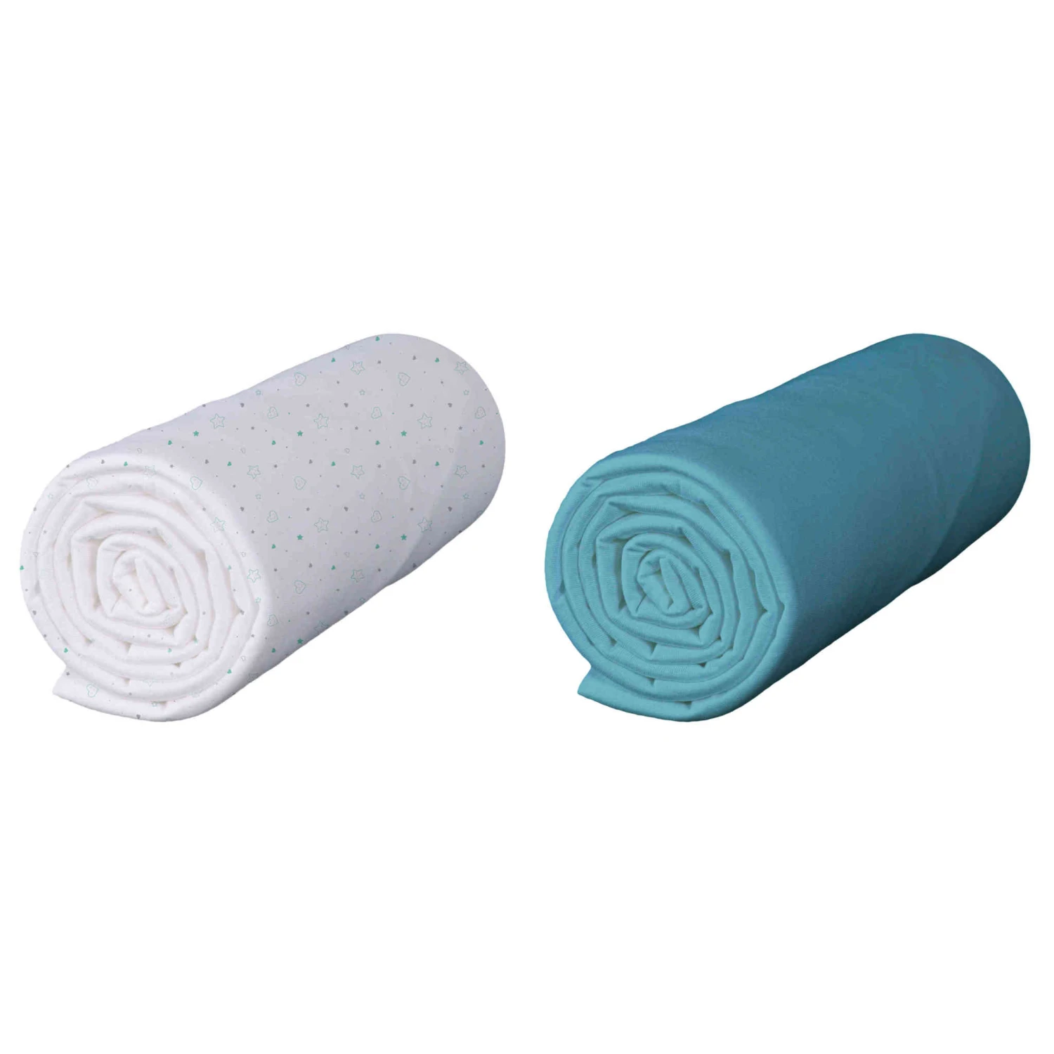 Lot De 2 Draps Housses Bébé En Jersey Bio Imprimés étoiles Et Cœurs Turquoise 3 Lot De 2 Draps Housses Bébé En Jersey Bio Imprimés étoiles Et Cœurs Turquoise