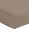 Drap Housse Taupe 100% Coton Biologique Bonnet 40 Cm -Magasin De Literie drap housse coton bio taupe bonnet 40 fond blanc 1