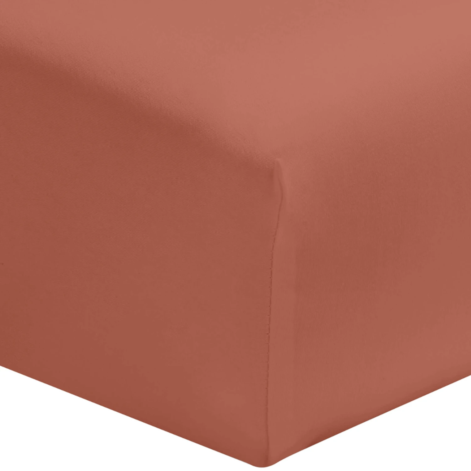 Drap Housse Terracotta 100% Coton Bonnet 30 Cm 4 Drap Housse Terracotta 100% Coton Bonnet 30 Cm – Image 2