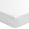 Drap Housse Blanc 100% Lin Bonnet 30 Cm 2 Drap Housse Blanc 100% Lin Bonnet 30 Cm -Magasin De Literie drap housse lin blanc bonnet 30 fond blanc 1
