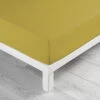 Drap Housse Coton Lavé Linette Jaune 2 Drap Housse Coton Lavé Linette Jaune -Magasin De Literie drap housse linette jaune zoom