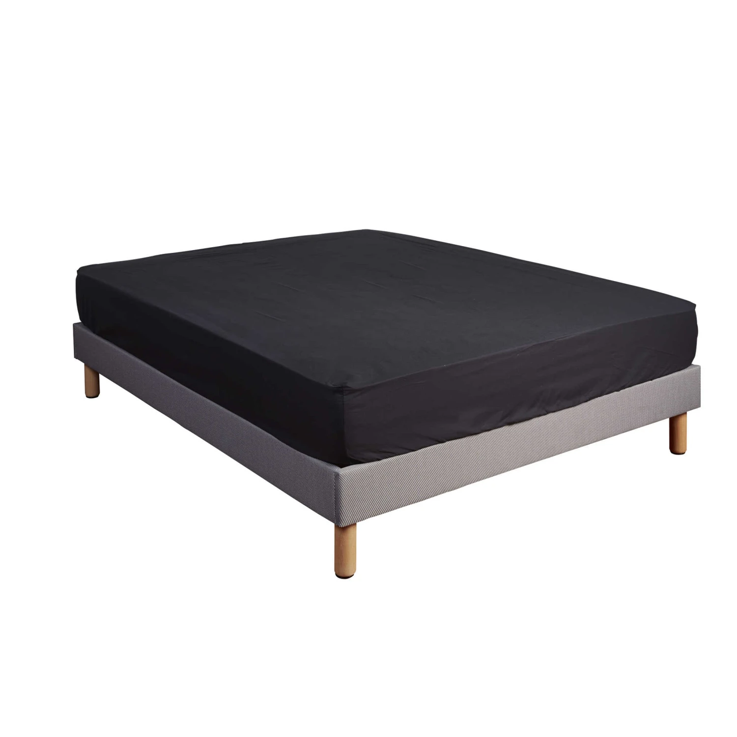 Drap Housse 100% Coton Noir - Bonnet 27 Cm 3 Drap Housse 100% Coton Noir - Bonnet 27 Cm