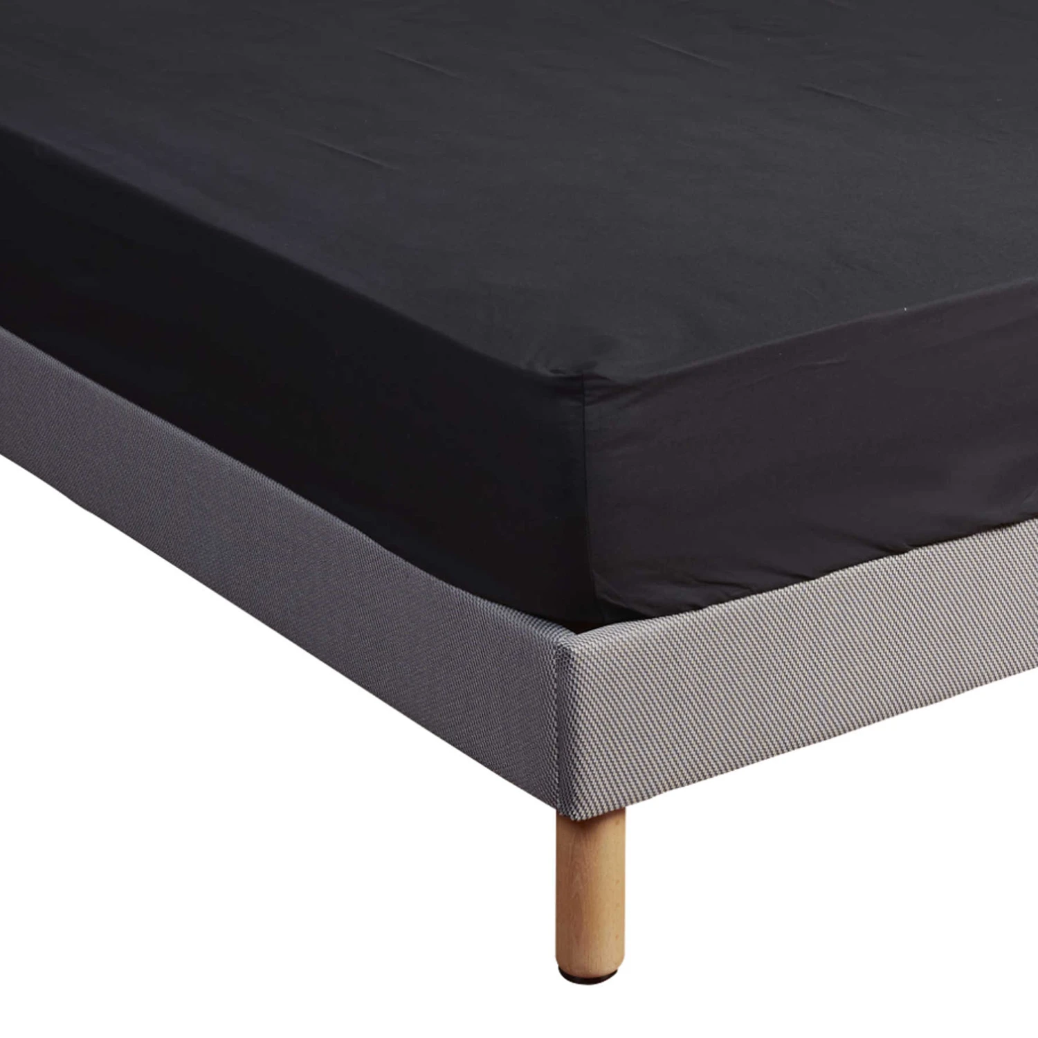 Drap Housse 100% Coton Noir - Bonnet 27 Cm 4 Drap Housse 100% Coton Noir - Bonnet 27 Cm – Image 2