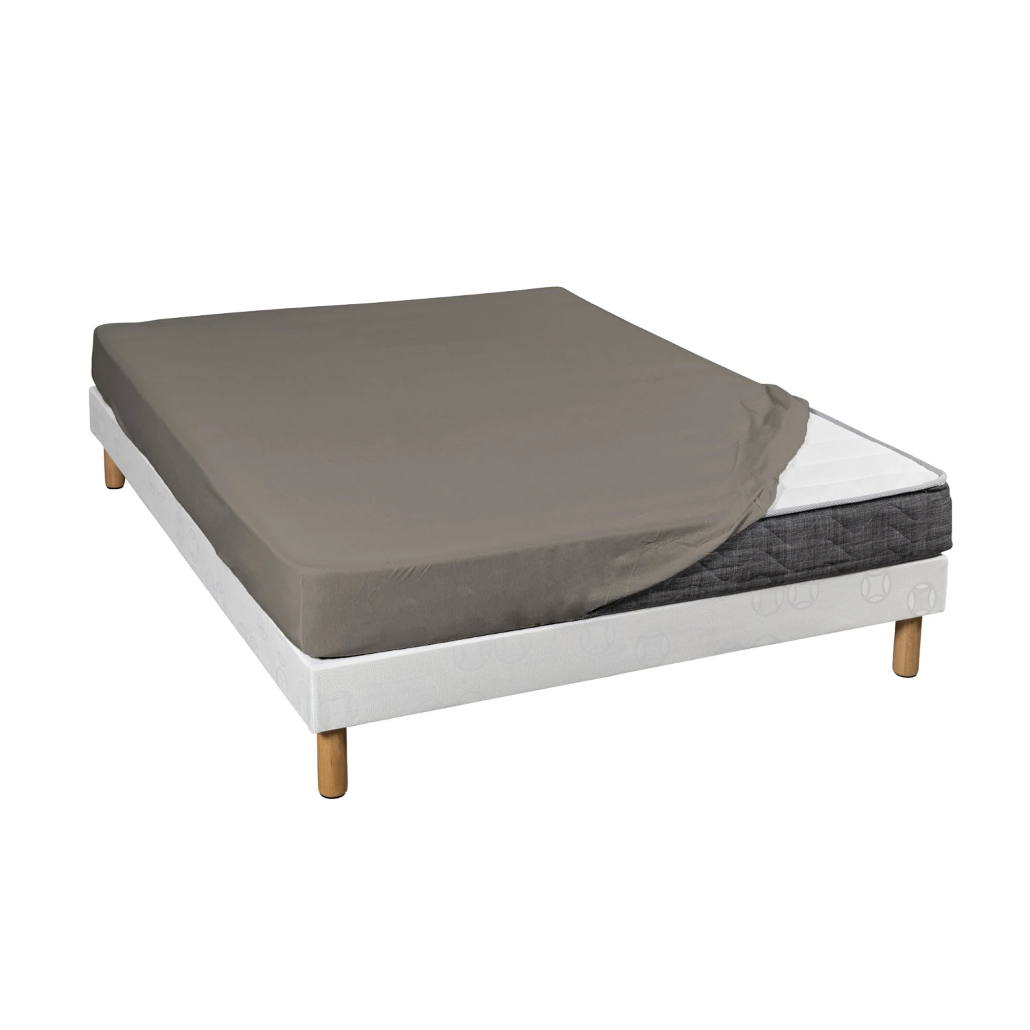 Lot De 2 Draps Housses Jersey Taupe Bonnet 30 Cm 100% Coton Biologique 4 Lot De 2 Draps Housses Jersey Taupe Bonnet 30 Cm 100% Coton Biologique – Image 2