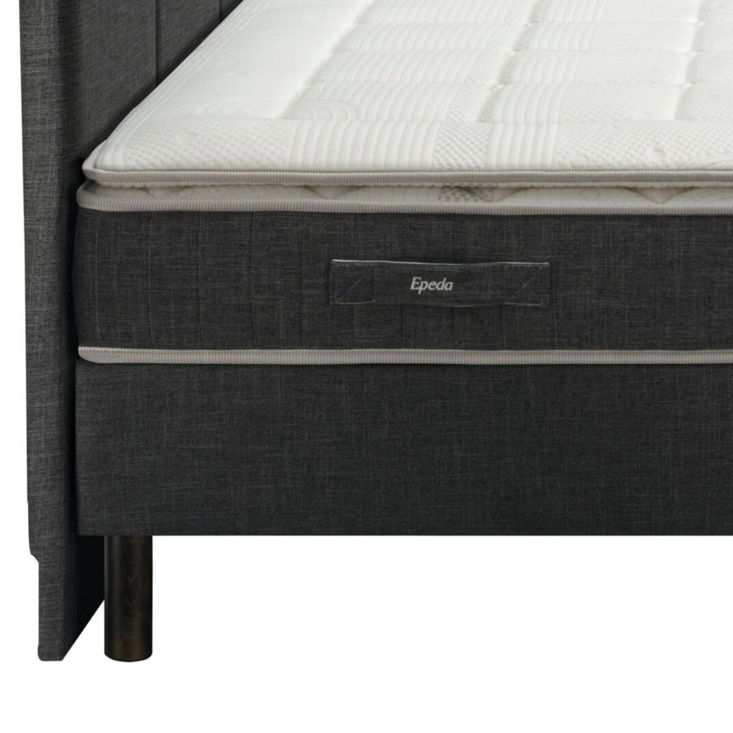 Ensemble Boxspring Surmatelas + Matelas + Sommier + Tête De Lit + Pieds Gris Chiné Epeda ENCHANTEUR 6 Ensemble Boxspring Surmatelas + Matelas + Sommier + Tête De Lit + Pieds Gris Chiné Epeda ENCHANTEUR – Image 4