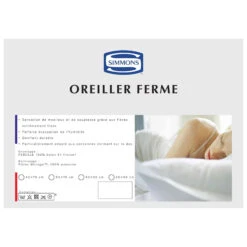 Lot De 2 Oreillers Microgel Ferme Percale Simmons -Magasin De Literie encart oreiller microgel ferme hd imprimeur 1 1
