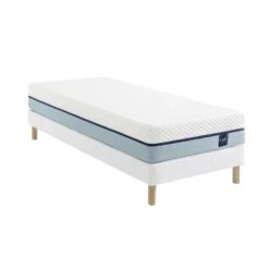 Ensemble Matelas Mémoire De Forme, Sommier Constellation Et Pieds Songe 600 - SOMEO -Magasin De Literie ens songe 600 rio grande 90x 3 4 fond blanc