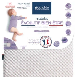 Candide Matelas Bébé Déhoussable EVOLUTIF BIEN-ÊTRE 10 Candide Matelas Bébé Déhoussable EVOLUTIF BIEN-ÊTRE -Magasin De Literie evobe fond blanc 4