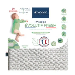 Candide Matelas Bébé Déhoussable EVOLUTIF FRESH 10 Candide Matelas Bébé Déhoussable EVOLUTIF FRESH -Magasin De Literie evofresh fond blanc 4