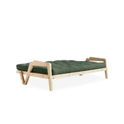 Banquette Ajustable GRAB En Pin Massif Naturel Avec Matelas Futon 130x190 11 Banquette Ajustable GRAB En Pin Massif Naturel Avec Matelas Futon 130x190 -Magasin De Literie grab vert fond blanc 3