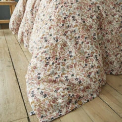 Parure De Lit Gaze De Coton Imprimé Floral Rose 11 Parure De Lit Gaze De Coton Imprimé Floral Rose -Magasin De Literie housse couette capucine zoom 5