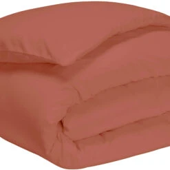 Housse De Couette Terracotta 100% Coton 5 Housse De Couette Terracotta 100% Coton -Magasin De Literie housse couette coton terracotta fond blanc 2