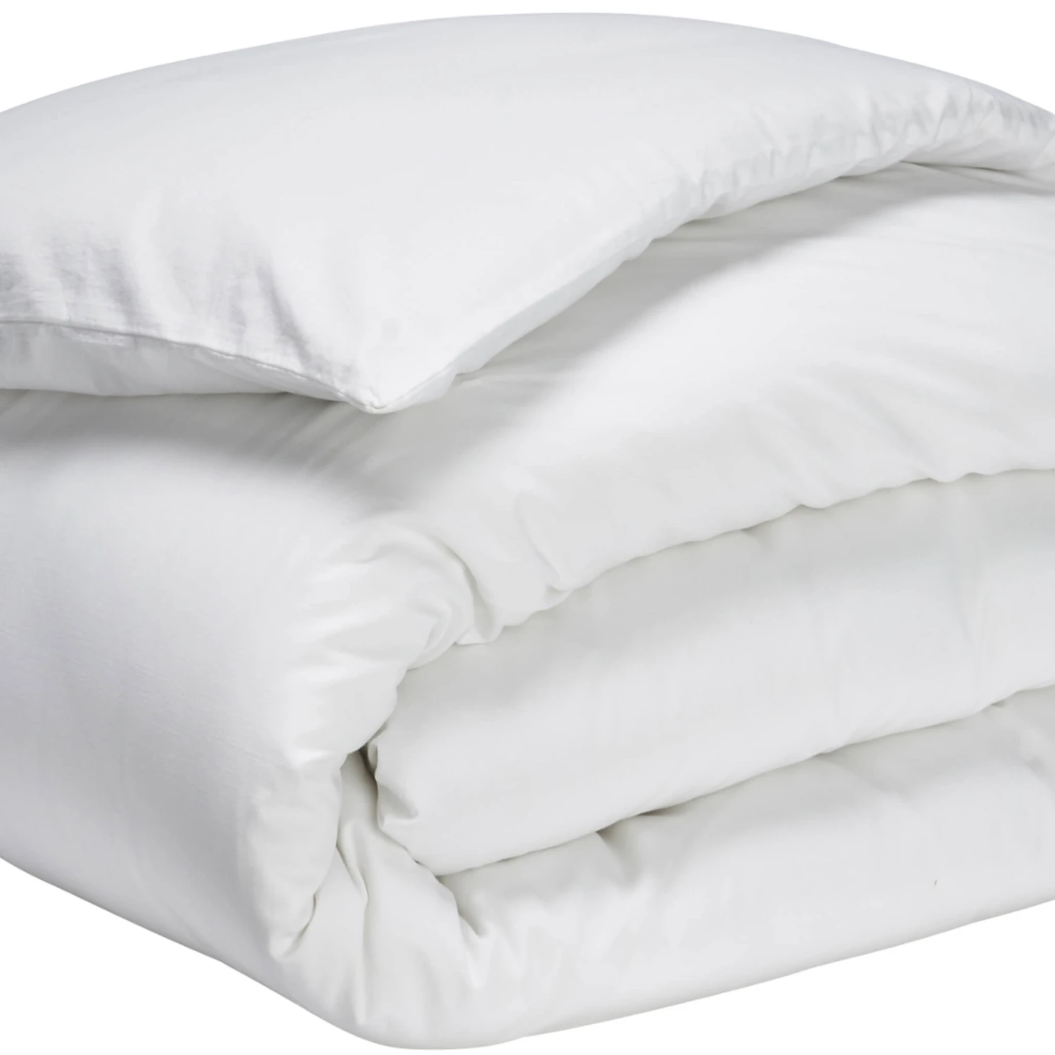 Housse De Couette Blanc 100% Satin De Coton 4 Housse De Couette Blanc 100% Satin De Coton – Image 2