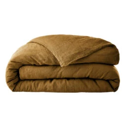 Housse De Couette Lin Lavé -Magasin De Literie housse de couette soline marron fond blanc 2