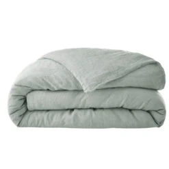 Housse De Couette Lin Lavé -Magasin De Literie housse de couette soline vert fond blanc 2