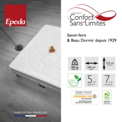 Matelas EPEDA Très Ferme Et XXL 26cm L'EXTRAVAGANT -Magasin De Literie info gamme xxl
