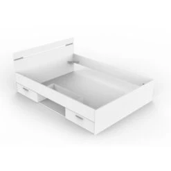 Lit Tiroir Blanc Perle Avec Sommier Et Matelas 140x190 9 Lit Tiroir Blanc Perle Avec Sommier Et Matelas 140x190 -Magasin De Literie lit adulte blanc avec rangement fond blanc