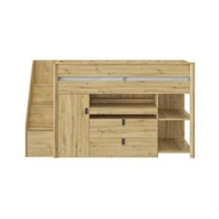 Ensemble Lit Multifonctions Avec Matelas Mousse 90x200 - LT5081 -Magasin De Literie lit mael escalier gauche face fond blanc 1