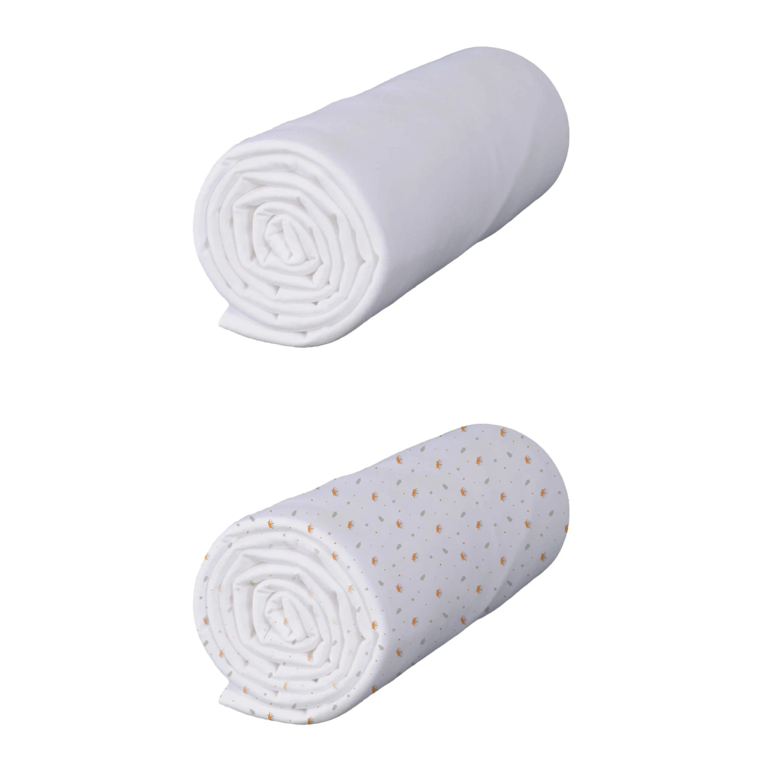 Lot De 2 Draps Housses Bébé Coton Jersey Blanc/Renard 60x120 Cm 3 Lot De 2 Draps Housses Bébé Coton Jersey Blanc/Renard 60x120 Cm