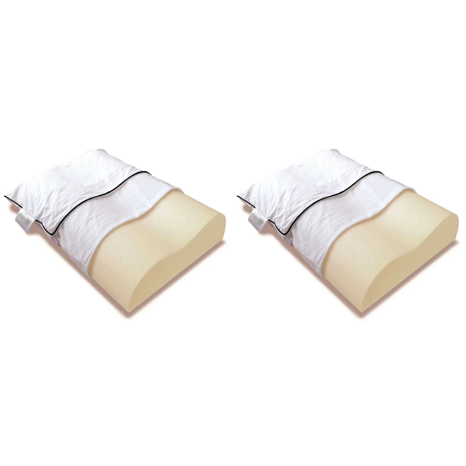Lot De 2 Oreillers Ergonomiques Mousse Mémoire Végétale Et Taies D'oreillers Percale Someo 40x60 3 Lot De 2 Oreillers Ergonomiques Mousse Mémoire Végétale Et Taies D'oreillers Percale Someo 40x60
