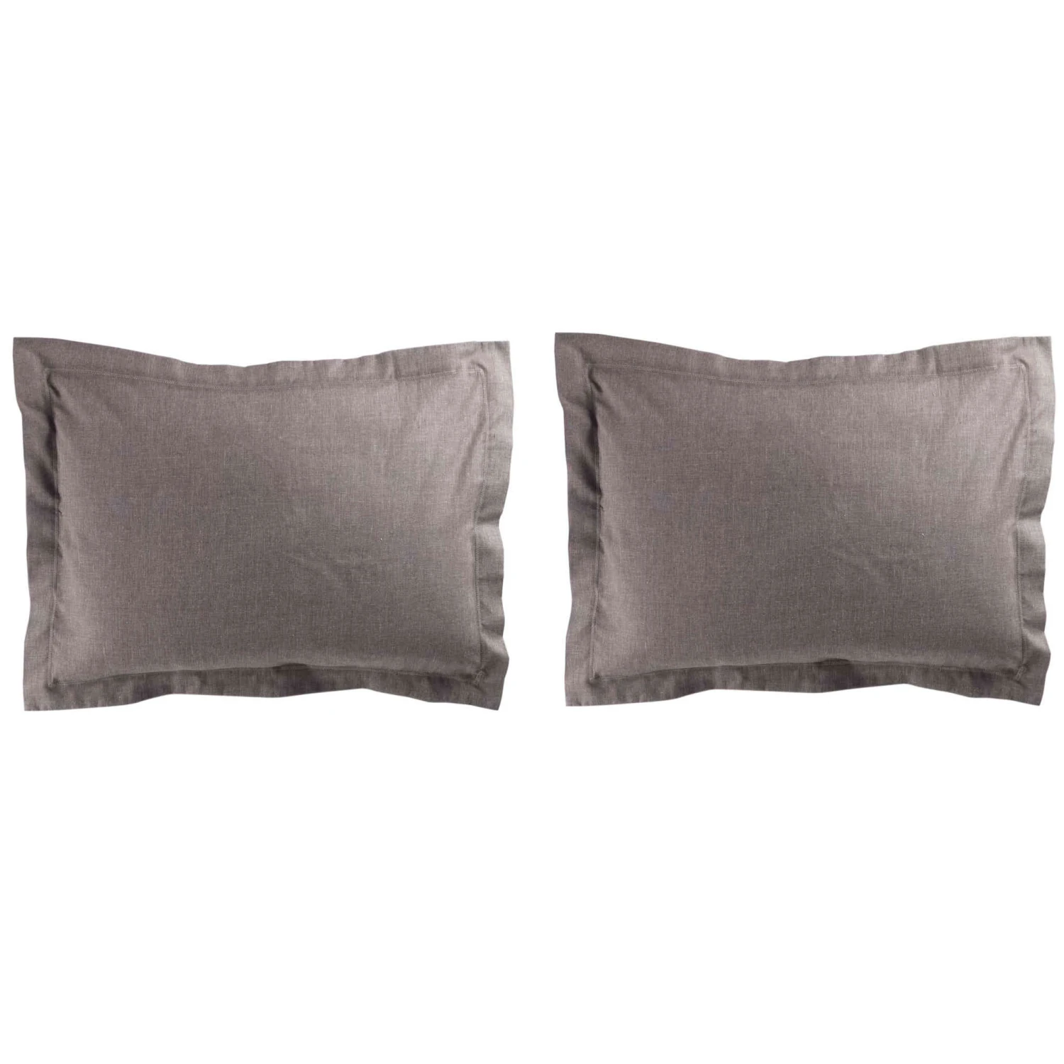 Lot De 2 Taies D'oreiller Polycoton Actually Noisette 4 Lot De 2 Taies D'oreiller Polycoton Actually Noisette – Image 2