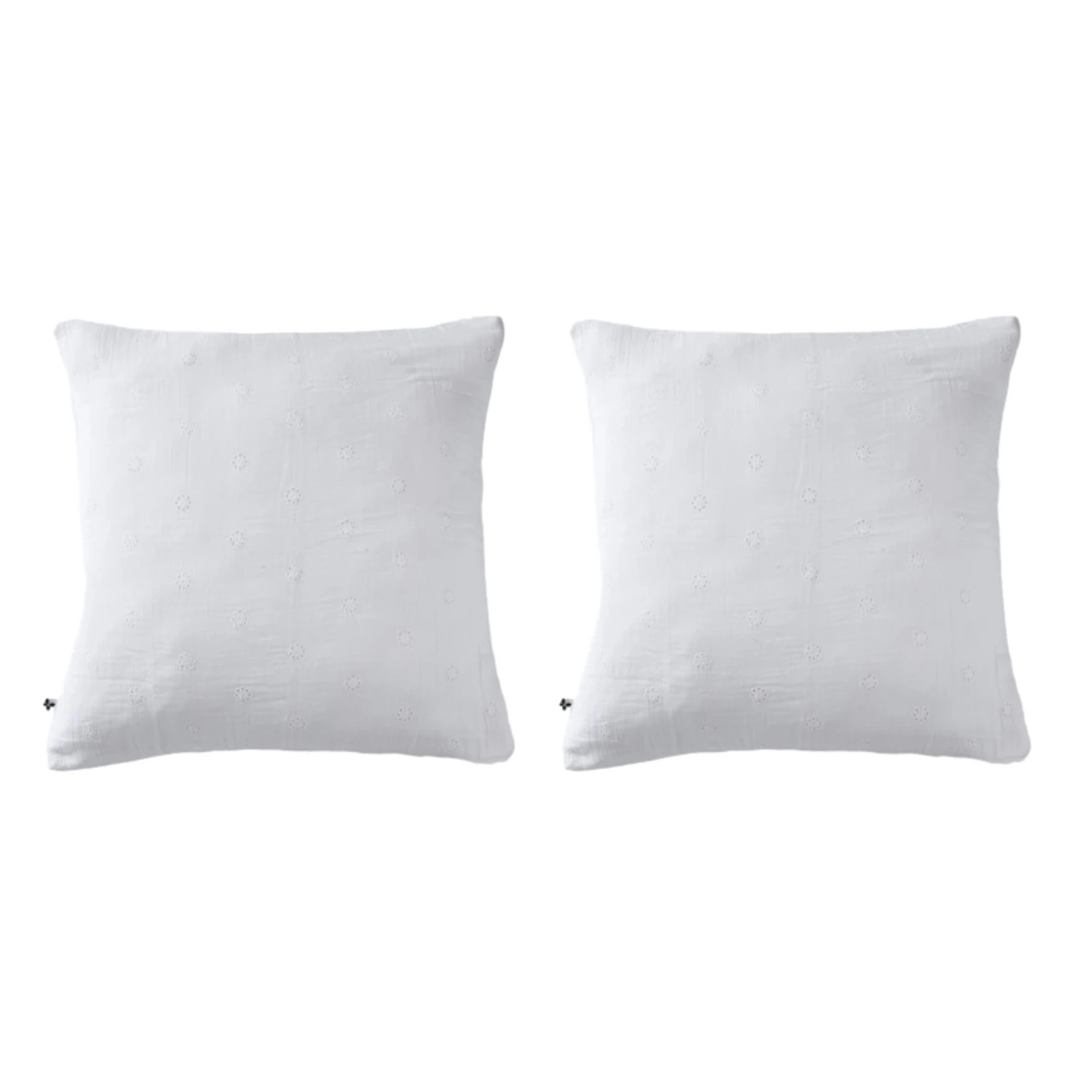 Lot De 2 Taies D'oreillers Brodées Double Gaze De Coton 12 Lot De 2 Taies D'oreillers Brodées Double Gaze De Coton – Image 10